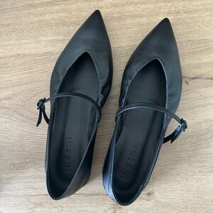 M. GEMI Italian leather black flats